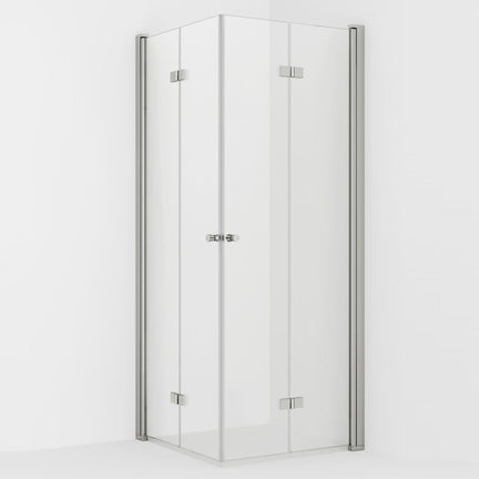 VikingBad LIAM Dusjhjørne Leddet H195cm Sølv / 70x100cm høyre / Klart glass VikingBad Dusjhjørne VB-112100