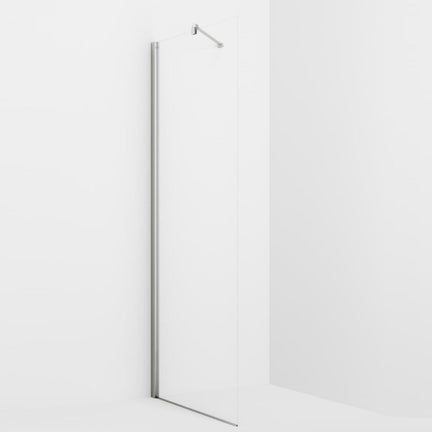 VikingBad Liam Glassfelt Rett H193cm Sølv / 20cm / Klart glass VikingBad Dusjvegg VB-003731-01