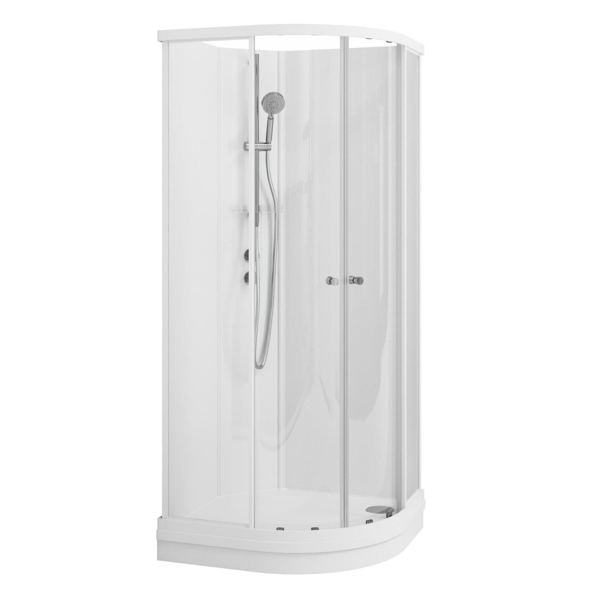 VikingBad Sofia Dusjkabinett Buet H210cm Hvit matt / 70x90cm høyre / Standard VikingBad Dusjkabinett VB-112693