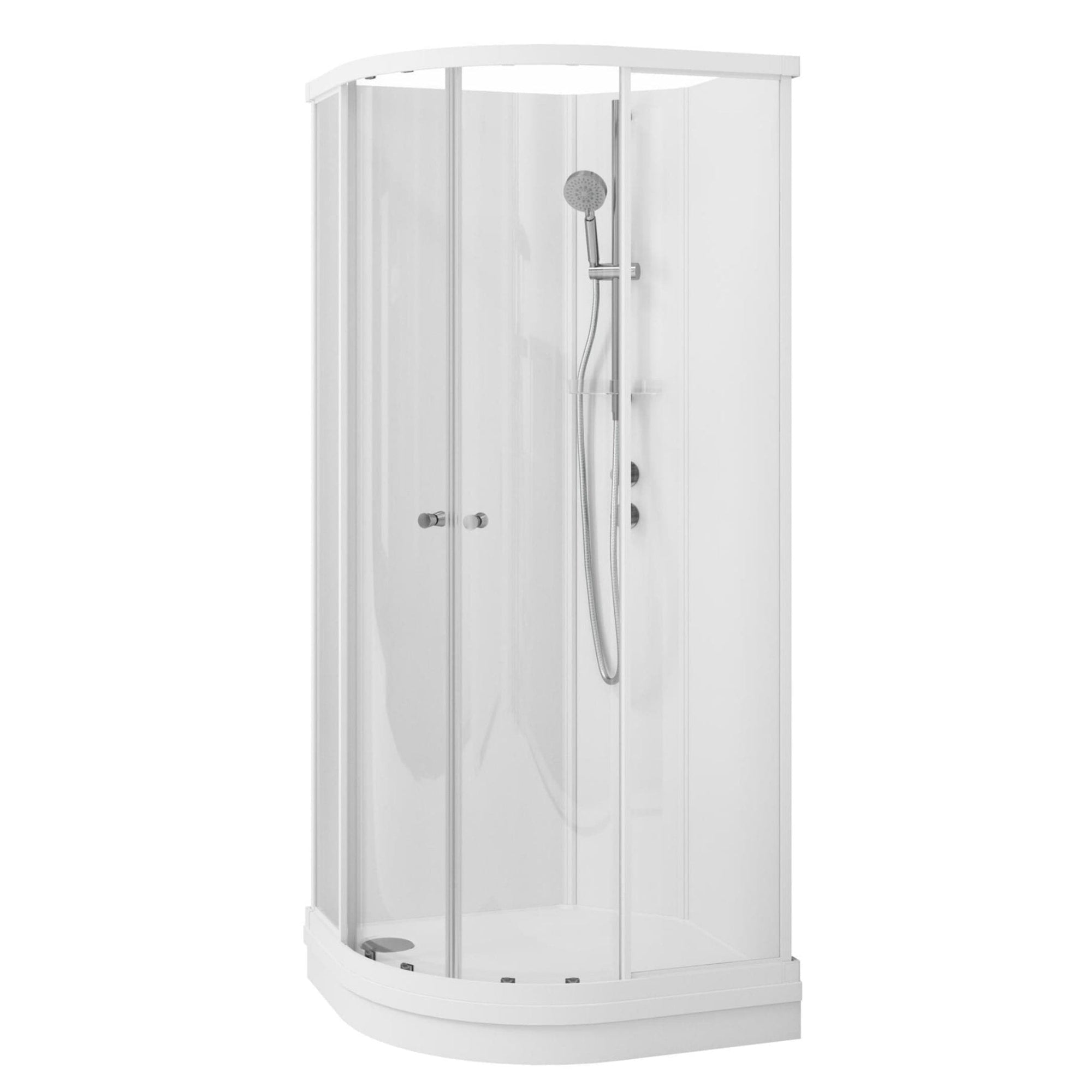 VikingBad Sofia Dusjkabinett Buet H210cm Hvit matt / 70x90cm venstre / Pluss VikingBad Dusjkabinett VB-113437