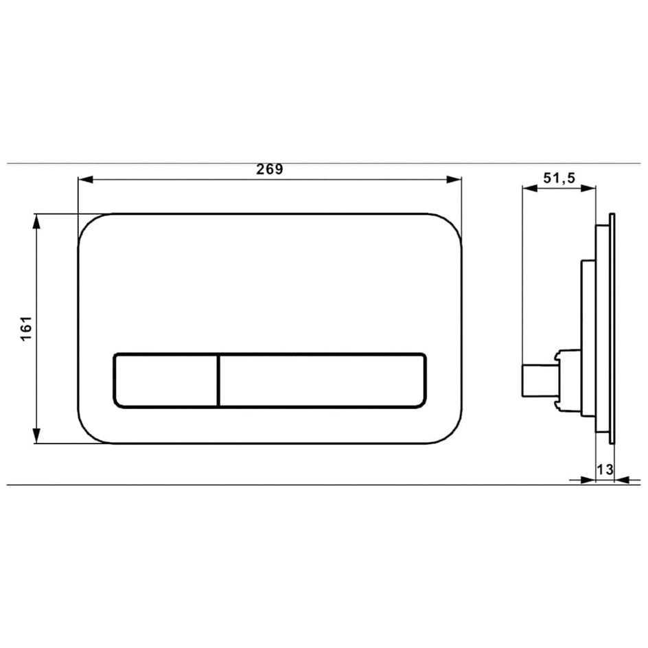 Villeroy & Boch ViConnect M200 Trykkplate - glass Villeroy & Boch Betjeningsplate og trykknapper